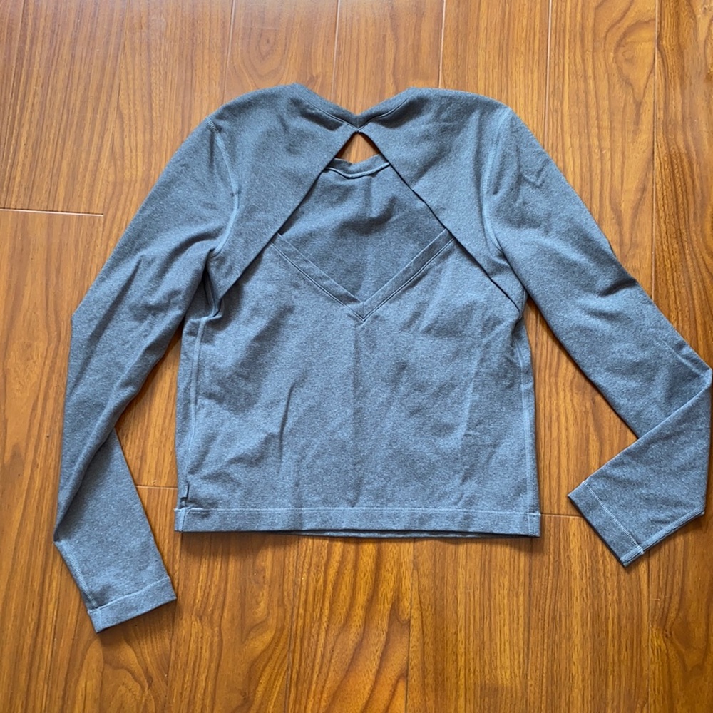 Lululemon Rare Gray Open Back Long Sleeve